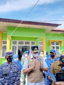 Danlanud Mus, Forkopimda Kota Sabang Dampingi Gubenur Aceh Tinjau Kegiatan Vaksinasi Puskesmas Sukajaya