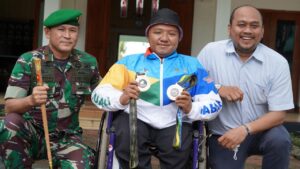 Bangga Ketemu Danrem 061/Sk M.Hilman Peraih Mendali Mas Juara Menembak Atlet Disabilitas di Peparnas Papua ke XVI