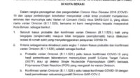 Pemerintah Kota Bekasi Keluarkan Surat Himbauan Pencegahan dan Pengendalian Kasus Covid 19 Varian Omricon