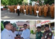 Pemko Langsa Gelar Apel Gerakan Pembagian Bendera Merah Putih Menyambut HUT ke-80 Kemerdekaan Republik Indonesia RI