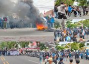 Ratusan Aksi Mahasiswa Palu Ricuh Depan Kantor DPRD Sulteng