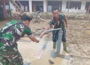 TNI Bangun Sumur Bor untuk Penuhi Kebutuhan Air Bersih Pengungsi Banjir di Batang Toru