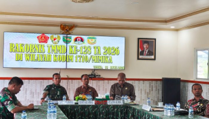 Melalui Rakornis TMMD Ke-128, Dandim Mimika Perkokoh Kolaborasi untuk Pemerataan Pembangunan
