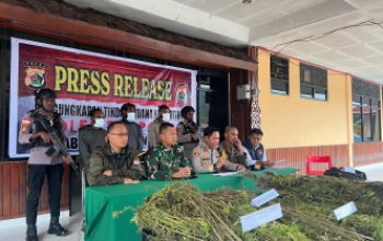 TNI-Polri Gelar Press Release Pengungkapan Tindak Pidana Narkotika di Kabupaten Pegunungan Bintang