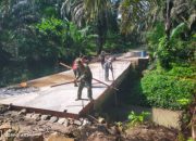 Kodim 0209/LB Rampungkan Pembangunan Jembatan Beton Penghubung Dusun IV Purwosari dan Desa Pulo Jantan