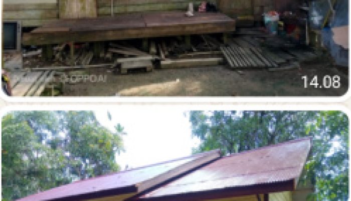 HUT Bhayangkara ke-80, Polsek Teluk Bayur Gelar Bedah Rumah Bagi Warga Warga Kurang Mampu