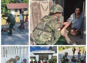Wujudkan Kemanunggalan TNI-Rakyat, Satgas Yonif 645/GTY Gelar Pelayanan Kesehatan di Distrik Benawa